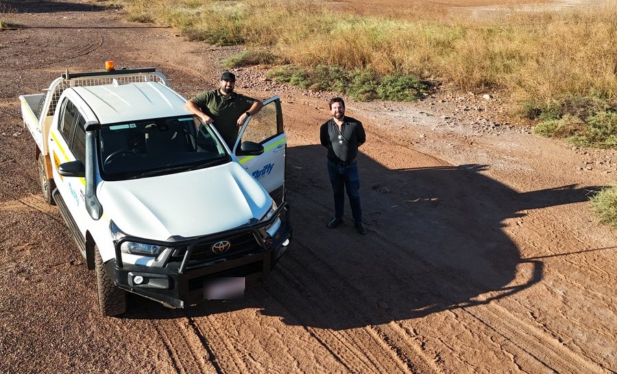Parsa Ardestani and Jordan Ala'i on site in the Kimberley